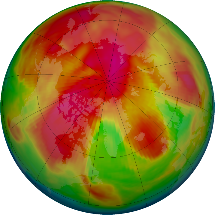 Arctic ozone map for 21 March 1980